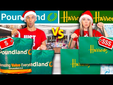 POUNDLAND vs HARRODS Christmas SHOPPING 🎁  CHEAP vs EXPENSIVE