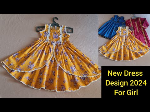 New Dress Design 2024 for Girl || Girl Frock Design Cutting and Stitching