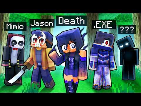 10 FRIENDS on one SCARY BLOCK in Minecraft!