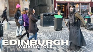 Edinburgh Scotland: Walking Princess Street to Edinburgh Castle and Victoria Street | 4K 60FPS