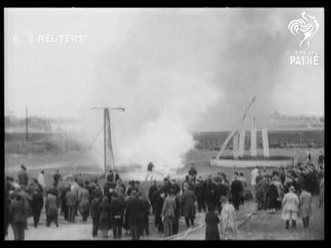 SCIENCE BEATS FIRE Chemicals conquer flames. Fire brigade chiefs see burning oil lose hot ...(1932)