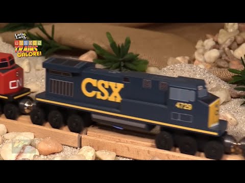 Lots of Wood toy freight trains in action | Lots of Wood Trains Galore