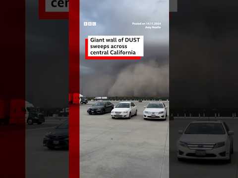 Giant dust storm sweeps across central California. #DustStorm #California #BBCNews