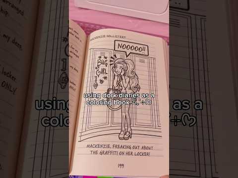 color a dork diaries page with me 𐙚₊˚⊹#dorkdiaries#sanrio#hellokitty #diy#craft#papercraft#asmr#art