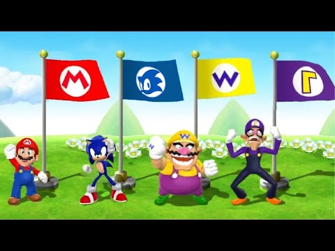 Mario Party 9 Minigame Olympics - Mario vs Sonic (Master Difficulty)