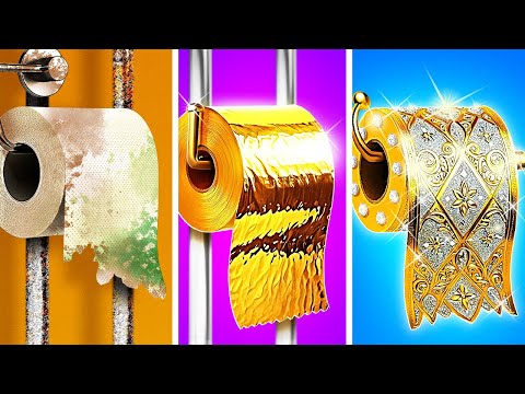 POOR vs. RICH vs. GIGA RICH || Ultimate Jail Makeover Challenge! Cool DIY Hacks by 123 GO