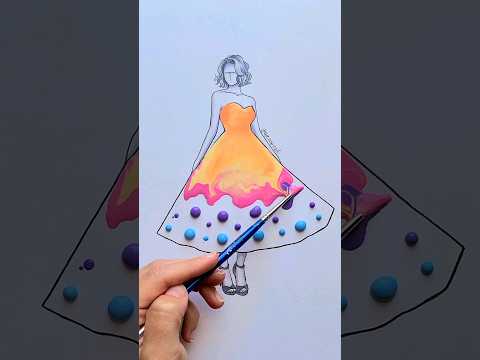 Tie-Dye Sunset Inspired Dress #art #artwork #draw #drawing #painting #paint #fashion #style #design