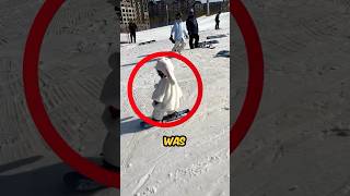 This Little Girl Falls While Snowboarding #shortsvideo