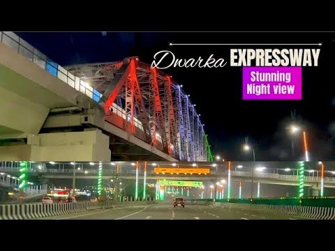 New India: Dwarka Expressway Stunning Night Drive | India's First Urban Elevated Expressway