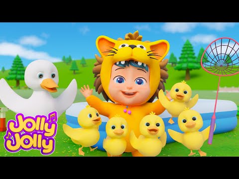 LIVE🔴Five Little Ducks + More (New Version) | Jolly Jolly & Animals - Best Kids Songs!