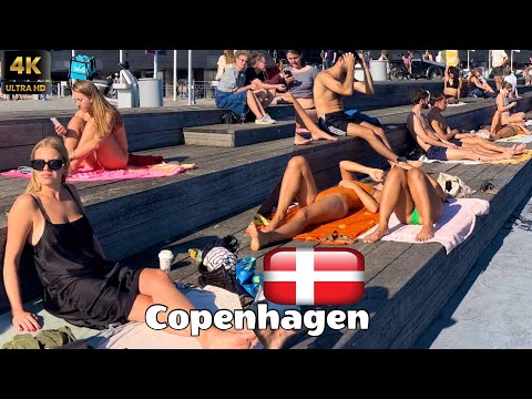 4k Copenhagen Denmark 🇩🇰 Harbor Beach walk, September 2023, Beach Walking Tour