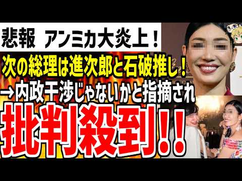 【アンミカ】番組で次の総理は進次郎と石破に期待と発言するも内政干渉だと批判殺到w炎上しまくり大惨事となってしまう...【ゆっくり解説】