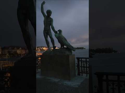 Ganymed statue. Lake Zurich.