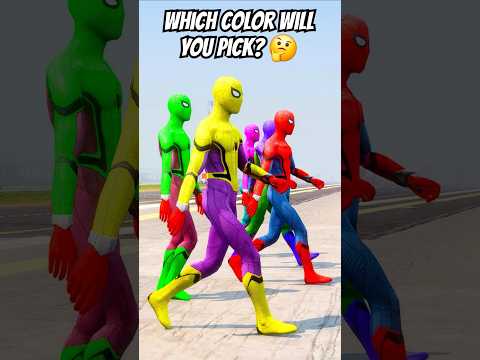 RANDOM COLORFUL SPIDERMAN VS HULK, SUPERHERO BATTLE 😱| #shorts #gta5