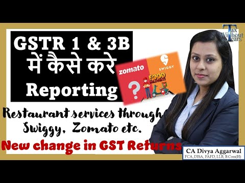 Major Change in GST| Reporting in GSTR1 & 3B of Restaurant services through Swiggy & Zomato