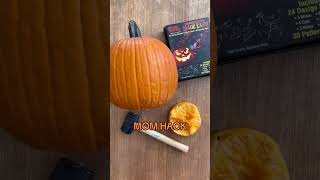 This pumpkin carving kit makes it so much easier! #mom #momhack #lifehack #halloween