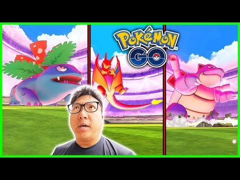 Using Dynamax Venusaur, Charizard And Blastoise to Battle in Pokemon GO