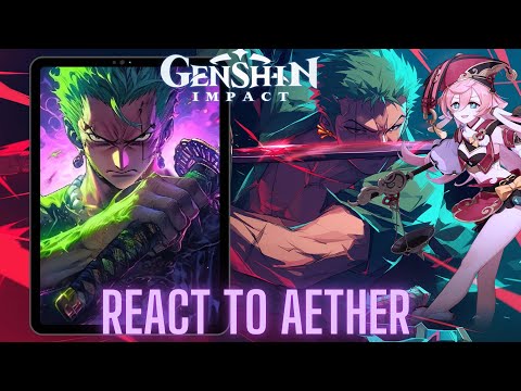 Genshin impact react to Aether as zoro | one piece Luffy gear 5 | Straw hats  | Gacha life 2 |