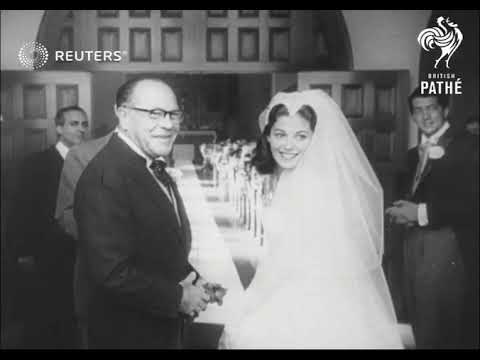 LONDON: FILM ACTRESS PIER ANGELI DIES (BLACK AND WHITE LIBRARY SCENES OF HER TWO WEDDINGS) (1971)