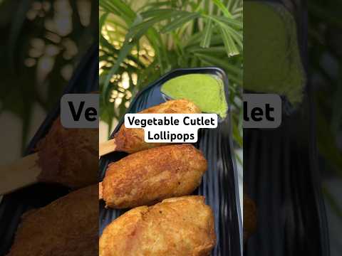 Vegetable Cutlet Ke Lollipops 🥰| Cheese filled served with green chutney | #cutlet #breakfast