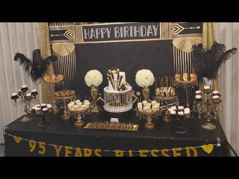 Roaring 20's/95th Birthday Theme w/Black & Gold