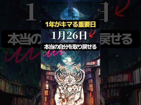 【1年がキマる重要日】1月26日は本当の自分を取り戻す日