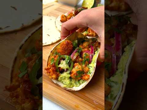 🥵 spicy cauliflower tacos #shorts #recipe