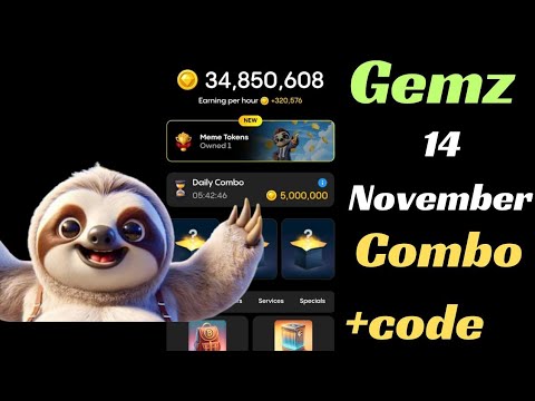 Gemz today combo Cards | Gemz Coin Daily Combo Card 14 November 2024 | gemz daily combo#gemzcombo