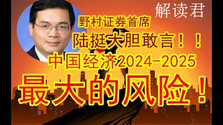 【精彩】野村证券首席陆挺大胆敢讲：2024年中国经济最大的风险在哪里？！普通人需要防范的潜在的危险点在哪？房地产？消费？投资可能产生的亏损点在哪里？！