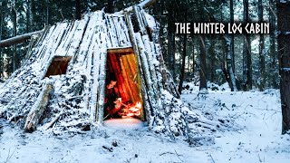 🌨6 DAYS Winter Bushcraft: Building a Log Cabin to Survive the Snow & Cold