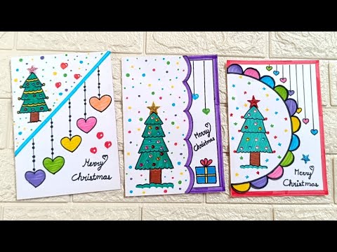 3 Easy & Beautiful white paper christmas Card making|DIY Merry Christmas greeting card|Handmade card