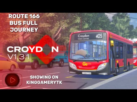 ROBLOX GAME: 166 BUS ROUTE FULL JOURNEY | CROYDON LONDON TRANSPORT GAME