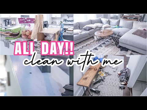 ALL DAY CLEAN WITH ME | MESSY HOUSE TRANSFORMATION | SPEED CLEANING MOTIVATION