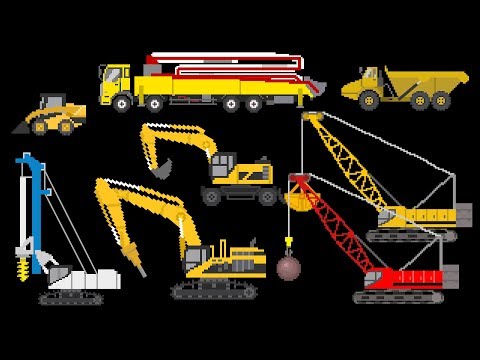 Construction Vehicles 2 - Trucks, Cranes, Excavators & More - The Kids' Picture Show