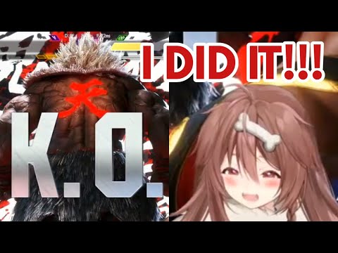 Korone Got So Excited After Performing Akuma's Raging Demon In Her Online Match