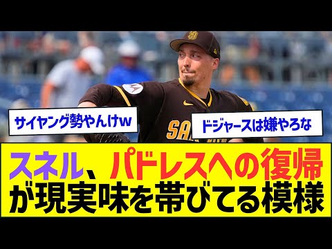 ブレイク・スネルさん、古巣パドレスへの復帰が現実味を帯びてる模様ww【プロ野球なんJ反応】