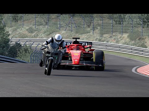 Kawasaki Ninja H2R Supercharged vs F1 2023 Racing Cars at Nordschleife