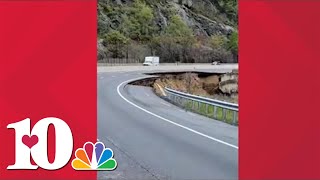 Video shows extent of damage on I-40 after it was partly washed away in NC in the mountains