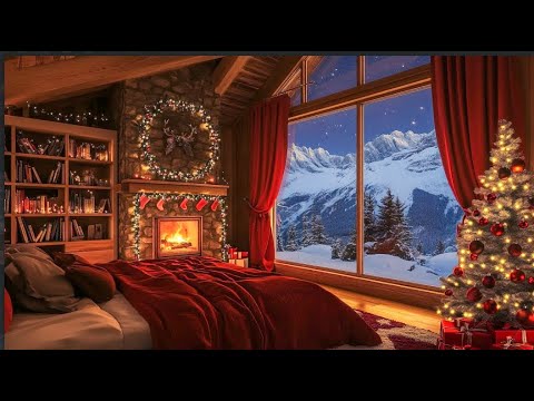 Deep Sleep in 3 Minutes ❄ Cozy Winter Cabin with Snow Storm Sounds, Wind Sound, Snowfall & Fireplace