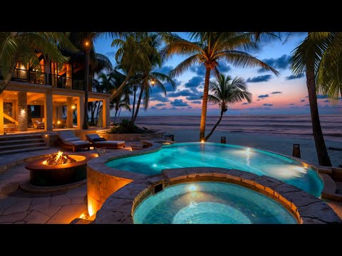 Golden Twilight on the Shore | Peaceful Glow of the Tropics and Relaxing Ocean Sounds for Relaxation