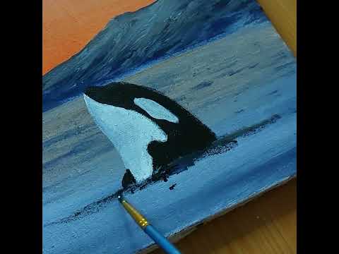 Orca n Sunset #shorts  #painting #art