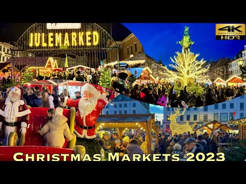 Christmas Markets 🇩🇰 Copenhagen Denmark | Saturday, 18 November 2023 | 4K HRD Walk Julemarked #jul