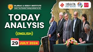 29 July 2024 Current Affairs Today Analysis in English by Vajirao & Reddy IAS Institute