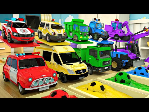 Ten In The Bed - Little trucks jumping into the pool - Baby Nursery Rhymes & Kids Songs