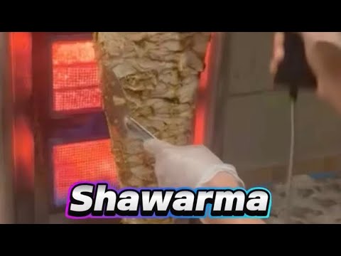 🟢 ASMR Shawarma slicing  &  making flatbread