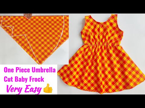 One piece umbrella cut Baby frock cutting and stitching | umbrella cut baby Frock cutting