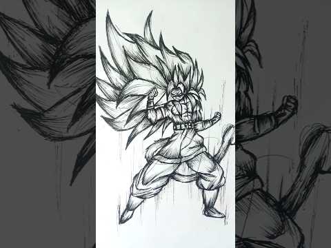 Speed Drawing Stick-man Goku Ssj7😳//#anime #drawing #shorts