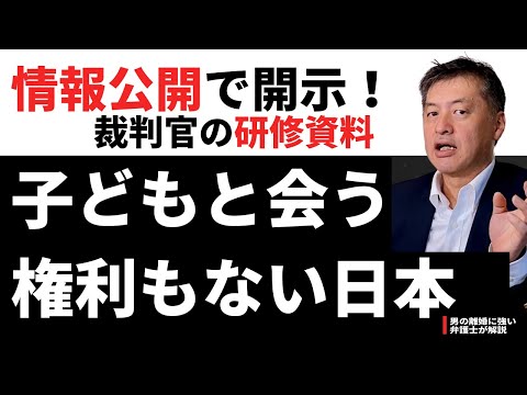 【共同親権】裁判官の研修資料が情報公開！自分の子と面会する権利もない日本！