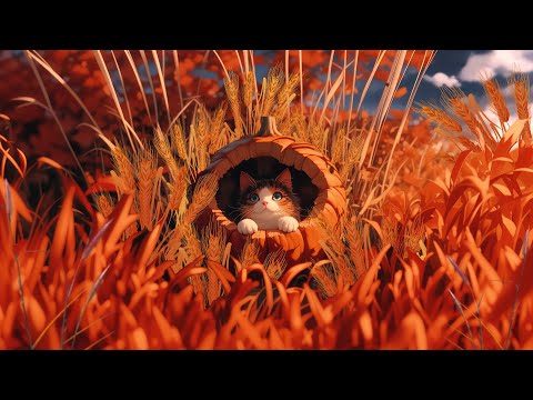 The Colors of Autumn 🍁😸 lofi chill beats - lofi cat music 🎵 a playlist for a peaceful, calm space