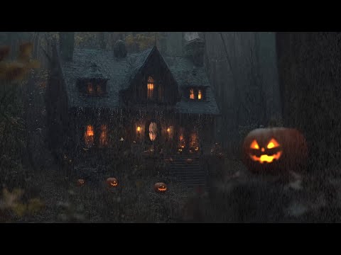 Halloween Night Heavy Rain | The Horror Atmosphere in the Old Forest